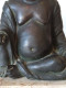 Scultura Buddha Seduto In Bronzo Con Base In Marmo - Bronces