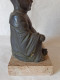 Delcampe - Scultura Buddha Seduto In Bronzo Con Base In Marmo - Bronzes