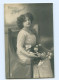 Y8544/ Fröhliche Pfingsten Frau Mit Blumen 1910 Foto AK - Pentecoste