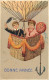 Themes Div-ref VV609- Carte Gaufrée- Nouvel An -bonne Année - Enfants - Mongolfiere - Ballon - - New Year