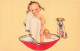 JOUETS _S28208_ Illustrateur - Fillette Dans Une Bassine Avec Sa Poupée - Chien - Jeux Et Jouets