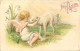 Themes Div-ref VV601- Carte Gaufrée- Anges - Ange - Angelot - Joyeux Paques - - Anges