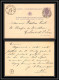 75568 N°10A Lion Couché 5c Violet Bruxelles Molenbeek St Jean 1878 Entier Postal Stationery Cachet 75 Belgique - Cartoline 1871-1909