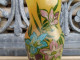 Delcampe - Grand Vase Verre Emaillé Legras Décor Fleurs Signé Leg - Glas & Kristal