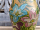 Delcampe - Grand Vase Verre Emaillé Legras Décor Fleurs Signé Leg - Verre & Cristal