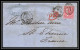 35318 N°16 Victoria 4p Rose London St Etienne France 1858 Cachet 71 Lettre Cover Grande Bretagne England - Covers & Documents