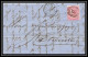 35295 N°16 Victoria 4p Rose London St Etienne France 1860 Cachet 18 Lettre Cover Grande Bretagne England - Covers & Documents