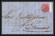 35296 N°16 Victoria 4p Rose London St Etienne France 1860 Cachet 18 Lettre Cover Grande Bretagne England - Lettres & Documents