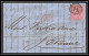 35282 N°16 Victoria 4p Rose London St Etienne France 1860 Cachet 14 Lettre Cover Grande Bretagne England - Covers & Documents