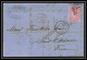 35261 N°16 Victoria 4p Rose London St Etienne France 1860 Cachet 3 Lettre Cover Grande Bretagne England - Covers & Documents