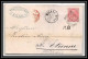 35244 N°19 40c Rose Milano Staz St Etienne France Lettre Cover Italie Italia Italy Lettre Cover Vittorio Emanuele 2 - Marcofilía