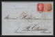 35902 N°26 + 32 Victoria London St Etienne France 1865 Lettre Cover Grande Bretagne England - Covers & Documents