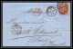 35894 N°32 Victoria 4p Red London St Etienne France 1869 Cachet EC74 Lettre Cover Grande Bretagne England - Storia Postale