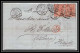 35892 N°32 Victoria 4p London St Etienne France 1866 Cachet 84 PAIRE Lettre Cover Grande Bretagne England - Cartas & Documentos