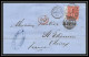 35869 N°32 Victoria 4p Red London St Etienne France 1870 Cachet EC72 Lettre Cover Grande Bretagne England - Lettres & Documents