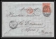 35872 N°32 Victoria 4p Red London St Etienne France 1867 Cachet EC73 Lettre Cover Grande Bretagne England - Covers & Documents