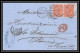 35842 N°32 Victoria 4p London St Etienne 1867 Cachet 103 Paire Lettre Cover Grande Bretagne England - Storia Postale