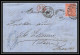 35826 N°32 Victoria 4p Red London St Etienne France 1869 Cachet 99 Lettre Cover Grande Bretagne England - Briefe U. Dokumente