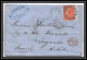 35823 N°32 Victoria 4p Red London St Etienne France 1869 Cachet 99 Lettre Cover Grande Bretagne England - Covers & Documents