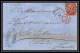 35814 N°32 Victoria 4p Red London St Etienne France 1869 Cachet 98 Lettre Cover Grande Bretagne England - Covers & Documents