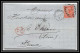 35805 N°32 Victoria 4p Red London St Etienne France 1867 Cachet 94 Lettre Cover Grande Bretagne England - Cartas & Documentos