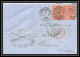35794 N°32 Victoria 4p London St Etienne France 1863 Cachet 91 Paire Lettre Cover Grande Bretagne England - Lettres & Documents
