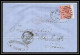 35793 N°32 Victoria 4p Red London St Etienne France 1864 Cachet 91 Lettre Cover Grande Bretagne England - Storia Postale