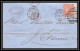 35778 N°32 Victoria 4p Red London St Etienne France 1863 Cachet 87 Lettre Cover Grande Bretagne England - Covers & Documents