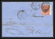 35765 N°32 Victoria 4p Red London St Etienne France 1863 Cachet 85 Lettre Cover Grande Bretagne England - Brieven En Documenten