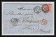 35757 N°32 Victoria 4p Red London St Etienne France 1866 Cachet 80 Lettre Cover Grande Bretagne England - Covers & Documents