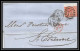 35738 N°32 Victoria 4p Red London St Etienne France 1864 Cachet 77 Lettre Cover Grande Bretagne England - Covers & Documents