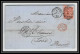 35741 N°32 Victoria 4p Red London St Etienne France 1866 Cachet 78 Lettre Cover Grande Bretagne England - Covers & Documents