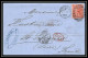 35744 N°32 Victoria 4p Red London St Etienne France 1869 Cachet 78 Lettre Cover Grande Bretagne England - Brieven En Documenten