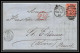 35742 N°32 Victoria 4p Red London St Etienne France 1866 Cachet 78 Lettre Cover Grande Bretagne England - Storia Postale