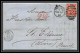 35742 N°32 Victoria 4p Red London St Etienne France 1866 Cachet 78 Lettre Cover Grande Bretagne England - Covers & Documents