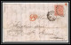 35732 N°32 Victoria 4p Red London St Etienne France 1867 Cachet 76 Lettre Cover Grande Bretagne England - Brieven En Documenten