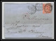 35729 N°32 Victoria 4p Red London St Etienne France 1863 Cachet 75 Lettre Cover Grande Bretagne England - Lettres & Documents