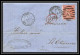 35726 N°32 Victoria 4p Red London St Etienne France 1863 Cachet 75 Lettre Cover Grande Bretagne England - Cartas & Documentos