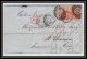 35717 N°32 Victoria 4p London St Etienne France 1867 Cachet 73 Paire Lettre Cover Grande Bretagne England - Brieven En Documenten