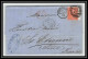 35716 N°32 Victoria 4p Red London St Etienne France 1870 Cachet 73 Lettre Cover Grande Bretagne England - Storia Postale