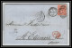 35713 N°32 Victoria 4p Red London St Etienne France 1865 Cachet 73 Lettre Cover Grande Bretagne England - Covers & Documents