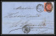 35709 N°32 Victoria 4p Red London St Etienne France 1870 Cachet 72 Lettre Cover Grande Bretagne England - Covers & Documents