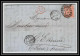 35703 N°32 Victoria 4p Red London St Etienne France 1866 Cachet 72 Lettre Cover Grande Bretagne England - Covers & Documents