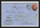 35697 N°32 Victoria 4p Red London St Etienne France 1870 Cachet 71 Lettre Cover Grande Bretagne England - Covers & Documents