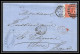 35737 N°32 Victoria 4p Red London St Etienne France 1869 Cachet 77 Lettre Cover Grande Bretagne England - Covers & Documents