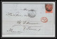 35681 N°32 Victoria 4p Red London St Etienne France 1867 Cachet 49 Lettre Cover Grande Bretagne England - Storia Postale