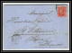 35672 N°32 Victoria 4p Red London St Etienne France 1868 Cachet 48 Lettre Cover Grande Bretagne England - Covers & Documents