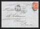 35657 N°32 Victoria 4p Red London St Etienne France 1868 Cachet 47 Lettre Cover Grande Bretagne England - Lettres & Documents