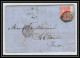 35642 N°32 Victoria 4p Red London St Etienne France 1865 Cachet 46 Lettre Cover Grande Bretagne England - Storia Postale
