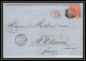 35641 N°32 Victoria 4p Red London St Etienne France 1865 Cachet 46 Lettre Cover Grande Bretagne England - Cartas & Documentos